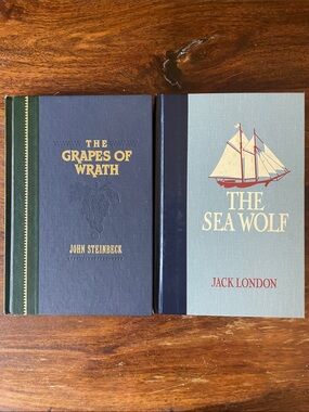 2 The Grapes of Wrath & The Sea Wolf Collector Hardcovers by Reader’s Digest